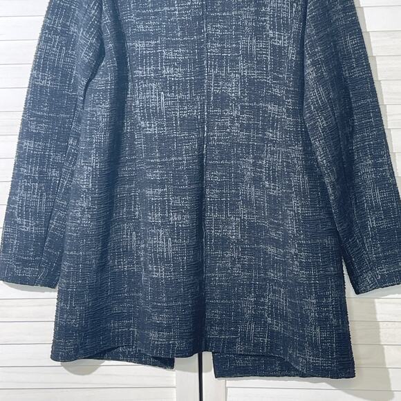 Eileen Fisher Round Neck Jacket in Gray Crosshatch Textured Cardigan XS - Picture 8 of 8